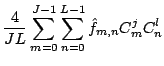 $\displaystyle \frac{4}{JL} \sum^{J - 1}_{m = 0} \sum^{L - 1}_{n = 0} \hat{f}_{m, n} C_m^j C^l_n$